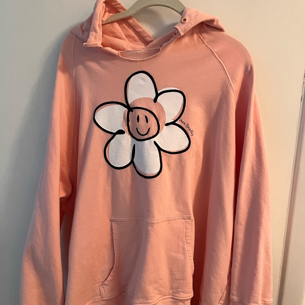 Vera Bradleypink hoodie cut neck.Chest 52” length 28”.No international shipping.
